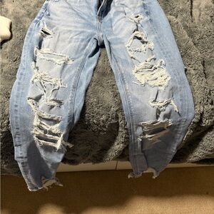 Distressed Blue Jeans